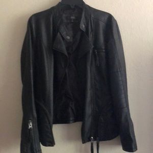 Abs Black Leather Biker Jacket